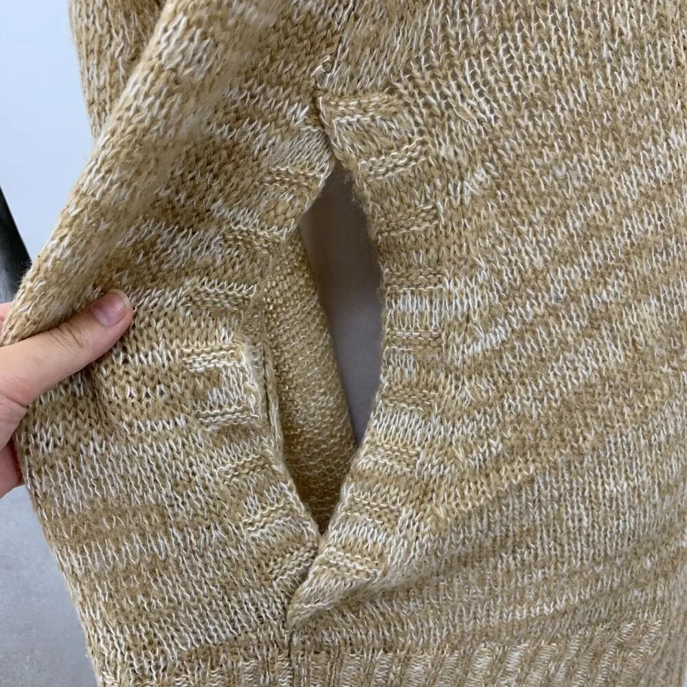 Guess Knit Acrylic Poncho Sweater Womens XS/S Toggle Buttons Zip Up Shawl Collar
